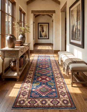 2' 8 x 9' 5 Hand Knotted Kazak Runner Rug