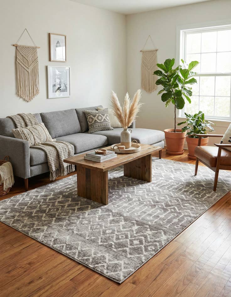 Detail image of 6' x 9' Bohemian Trellis Rug