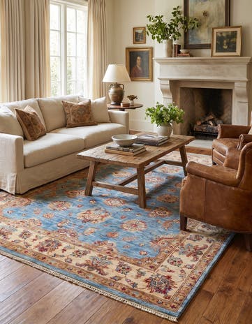 4' 11 x 6' 4 Hand Knotted Ziegler Rug
