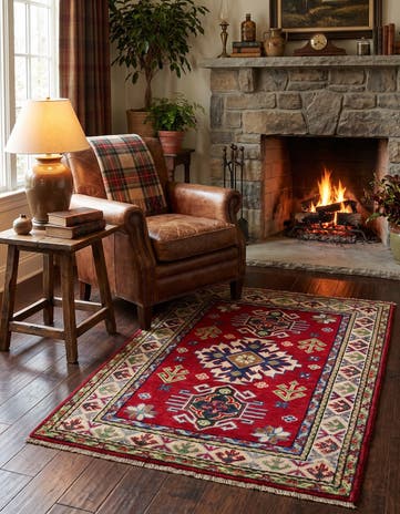2' 9 x 4' 2 Hand Knotted Kazak Rug