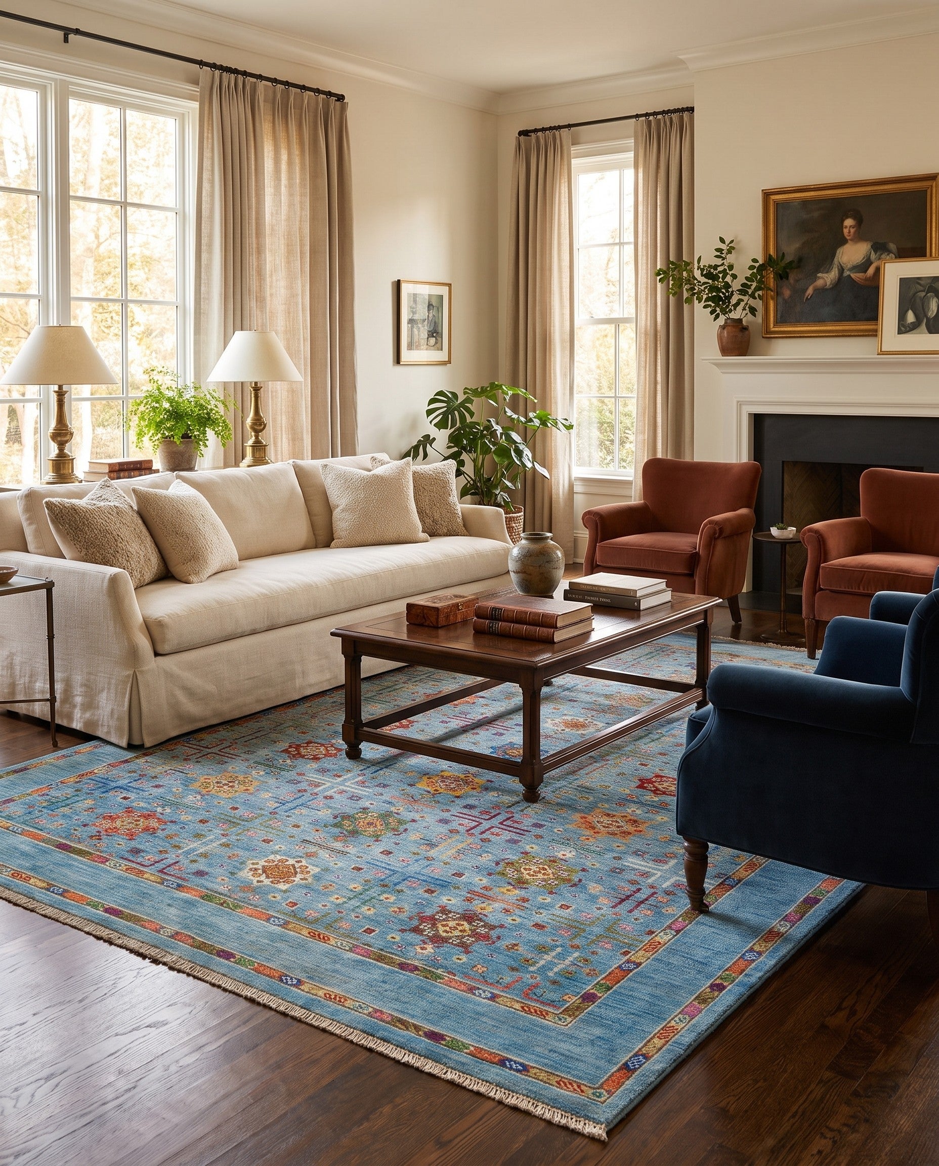 6' 11 x 10' Hand Knotted Ariana Ziegler Rug