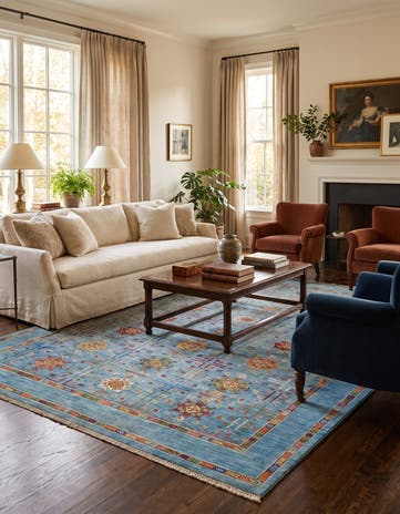 6' 11 x 10' Hand Knotted Ariana Ziegler Rug