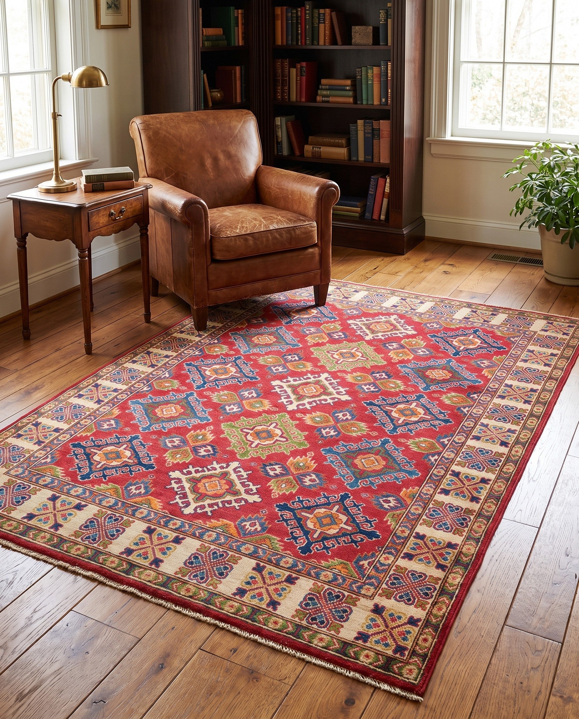 5' 1 x 6' 11 Hand Knotted Kazak Rug