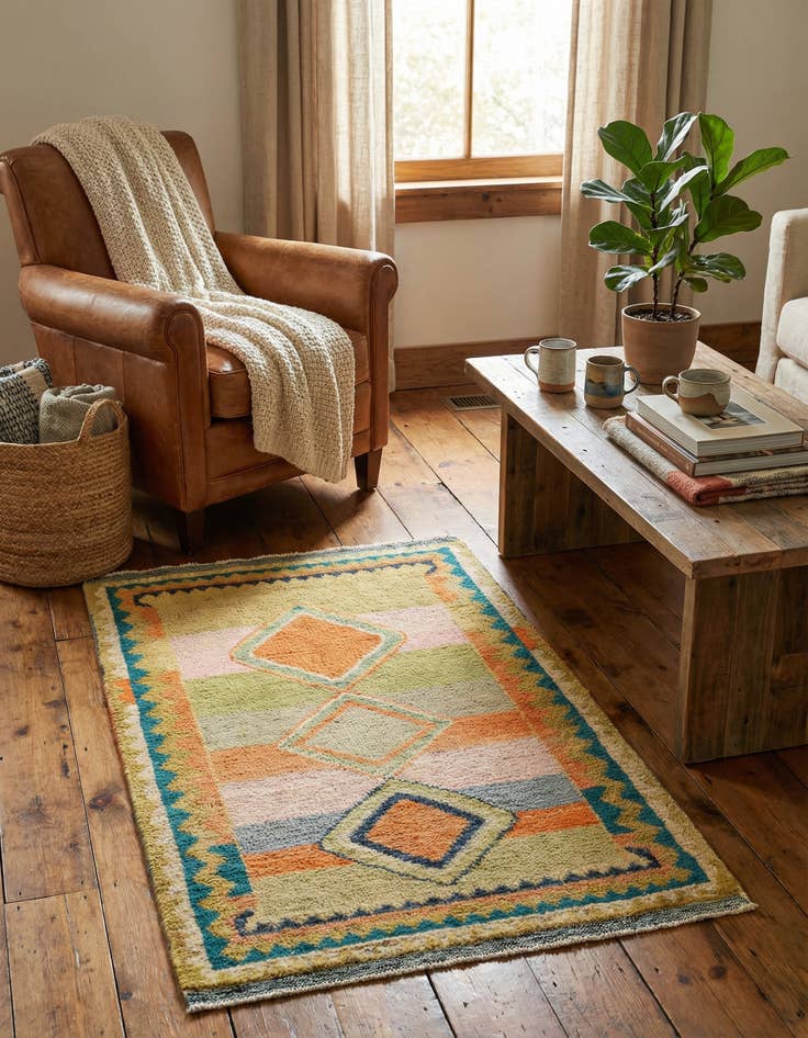 Detail image of 2' 8 x 4' Hand Woven Balouch Wool Rug