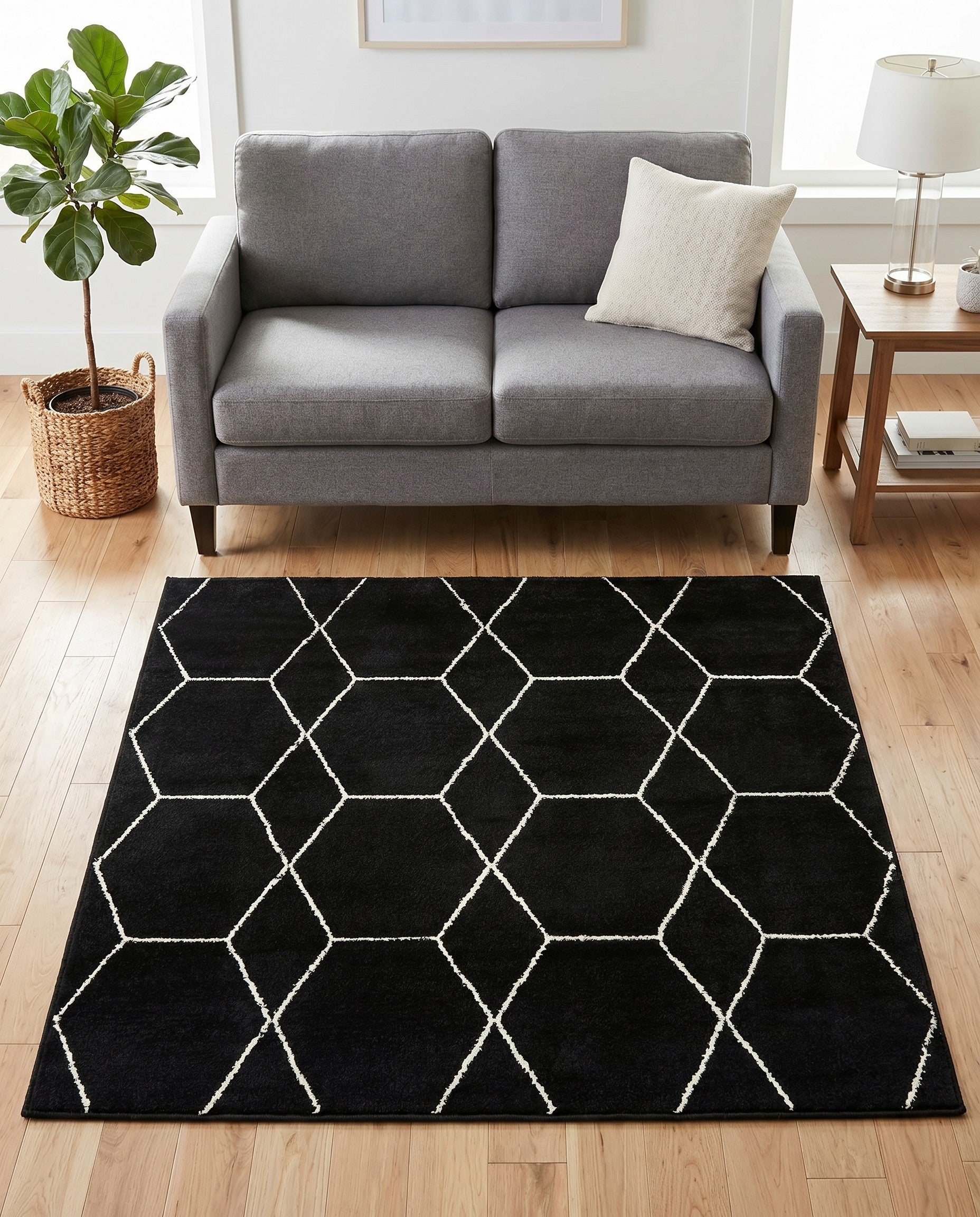 5' 3 x 5' 3 Lattice Frieze Square Rug
