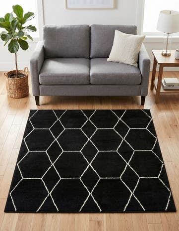 5' 3 x 5' 3 Lattice Frieze Square Rug
