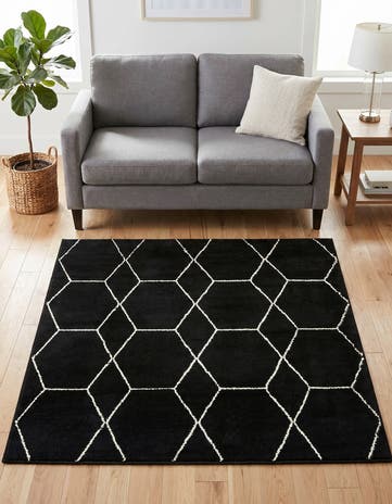 5' 3 x 5' 3 Lattice Frieze Square Rug