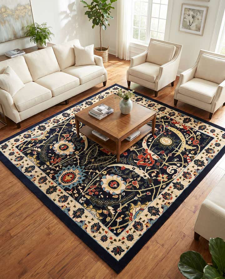 7' 10 x 7' 10 Isfahan Design Square Rug