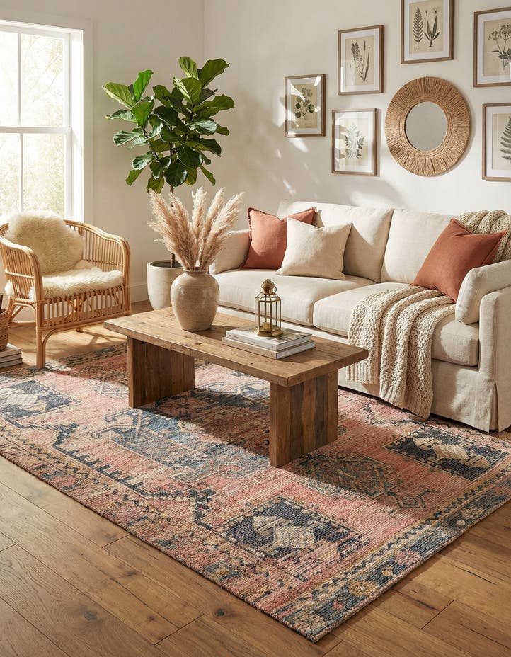 6' 1 x 9' Hand Woven Chenille Jute Rug