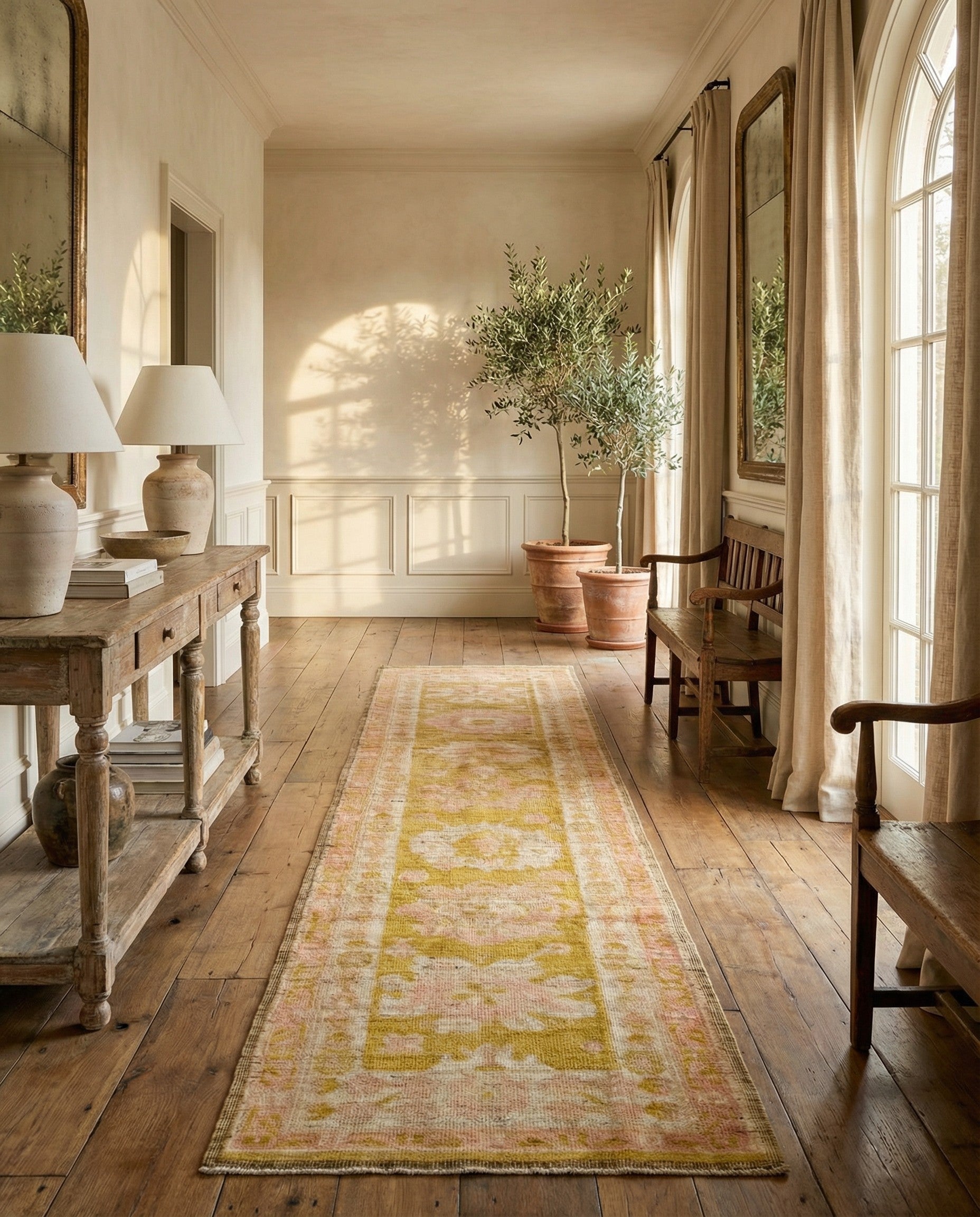 2' 8 x 9' 11 Hand Knotted Oushak Wool Runner Rug