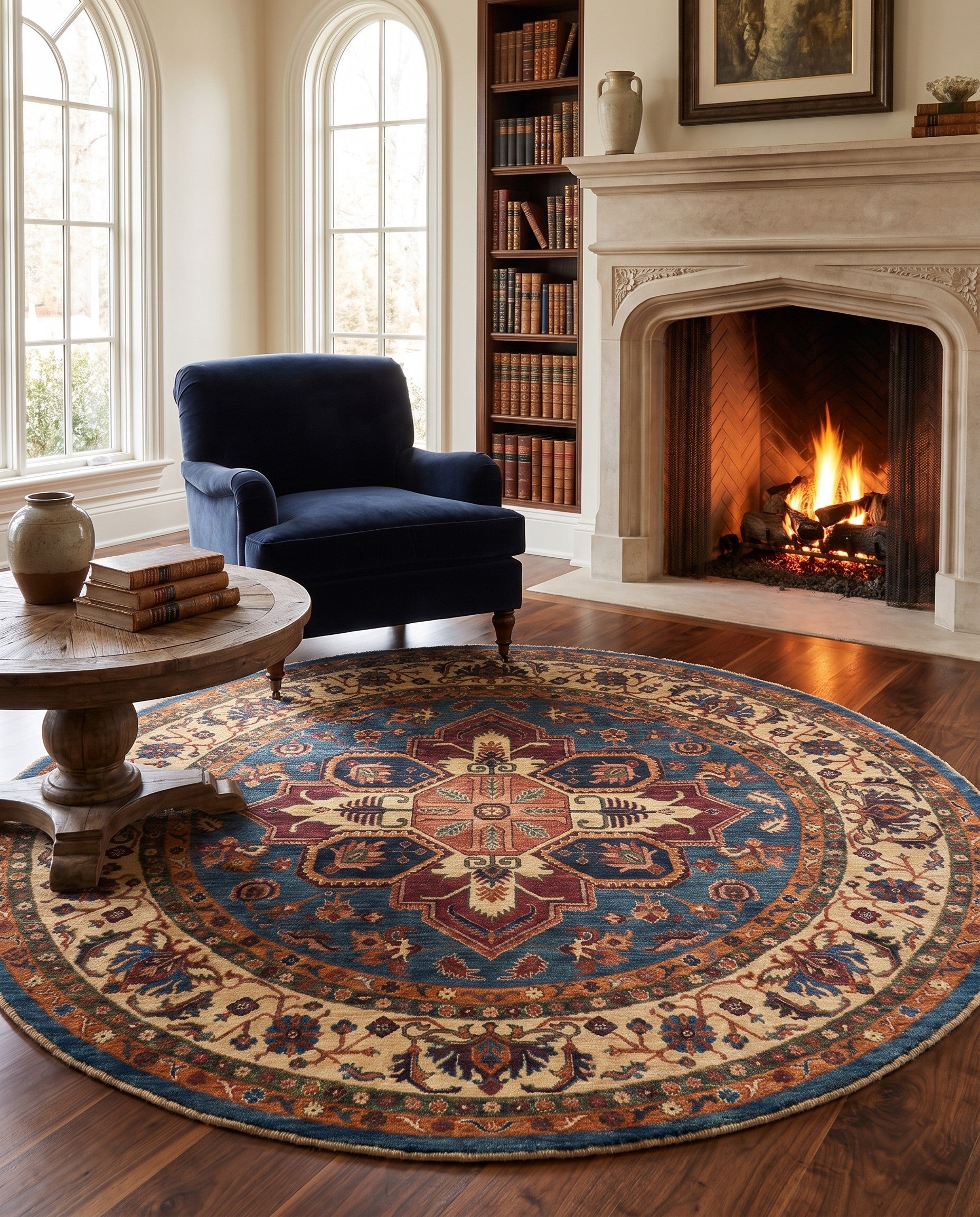 6' 8 x 6' 11 Hand Knotted Ariana Ziegler Round Rug