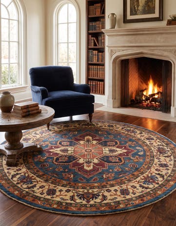 6' 8 x 6' 11 Hand Knotted Ariana Ziegler Round Rug