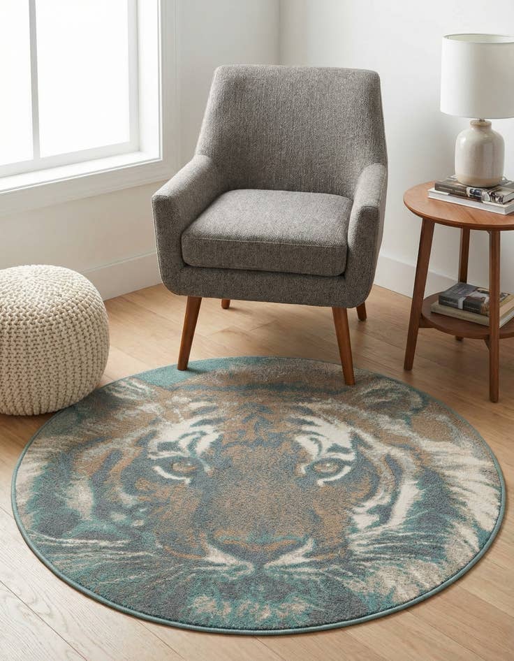 Detail image of 4' x 4' Safari Round Rug
