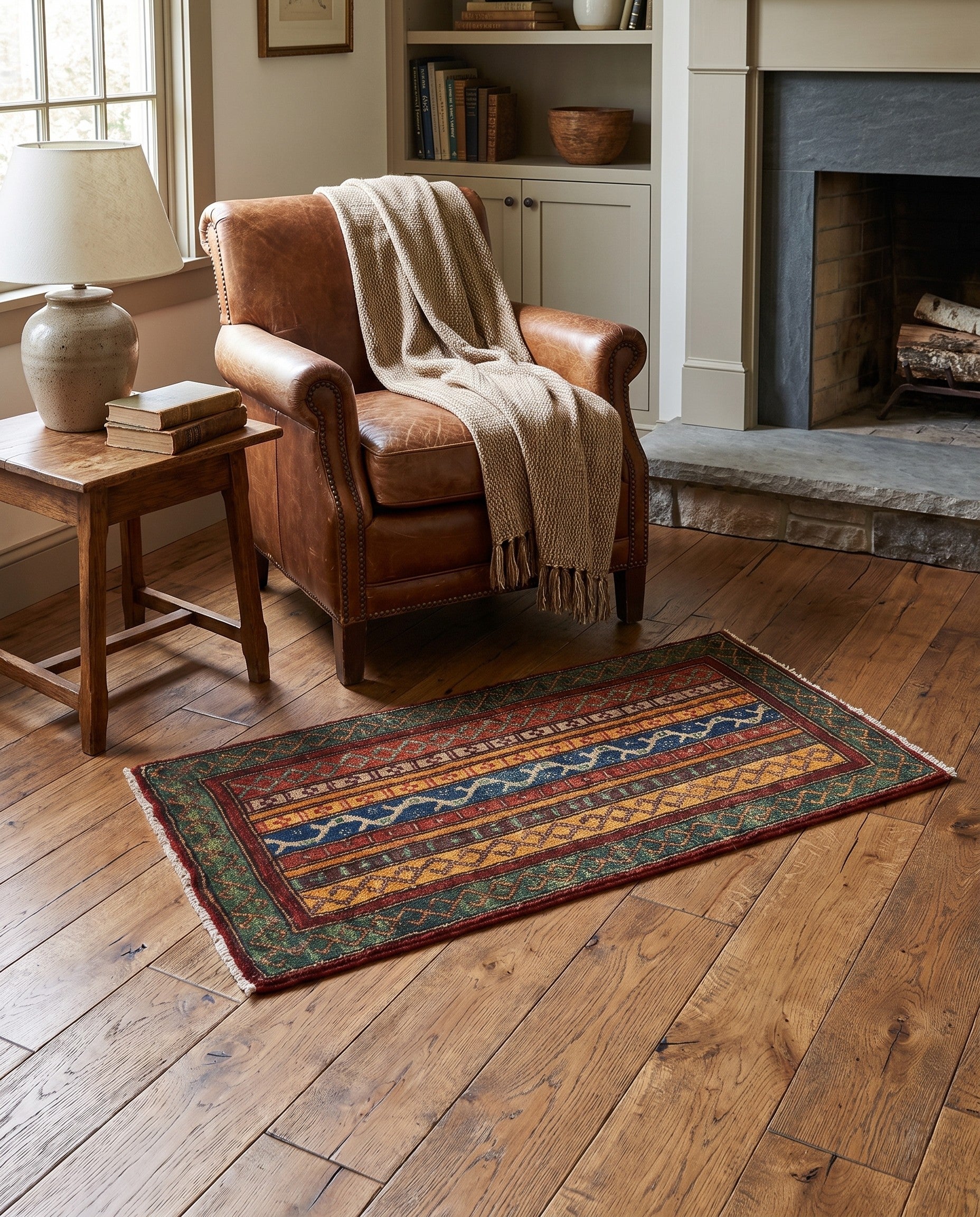 1' 7 x 3' 3 Hand Knotted Kazak Rug