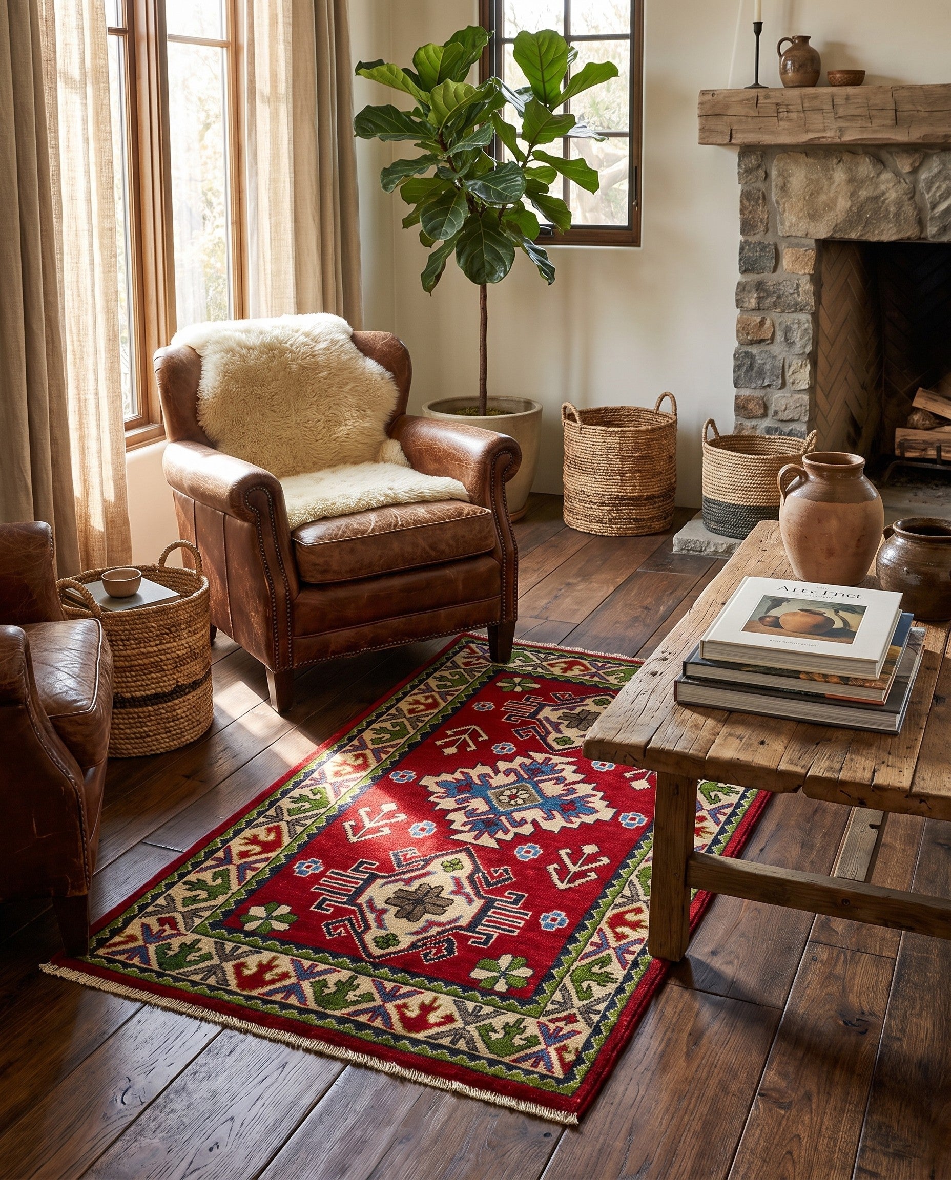2' 6 x 4' Hand Knotted Kazak Rug