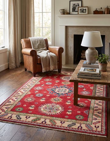 3' 5 x 4' 10 Hand Knotted Kazak Rug