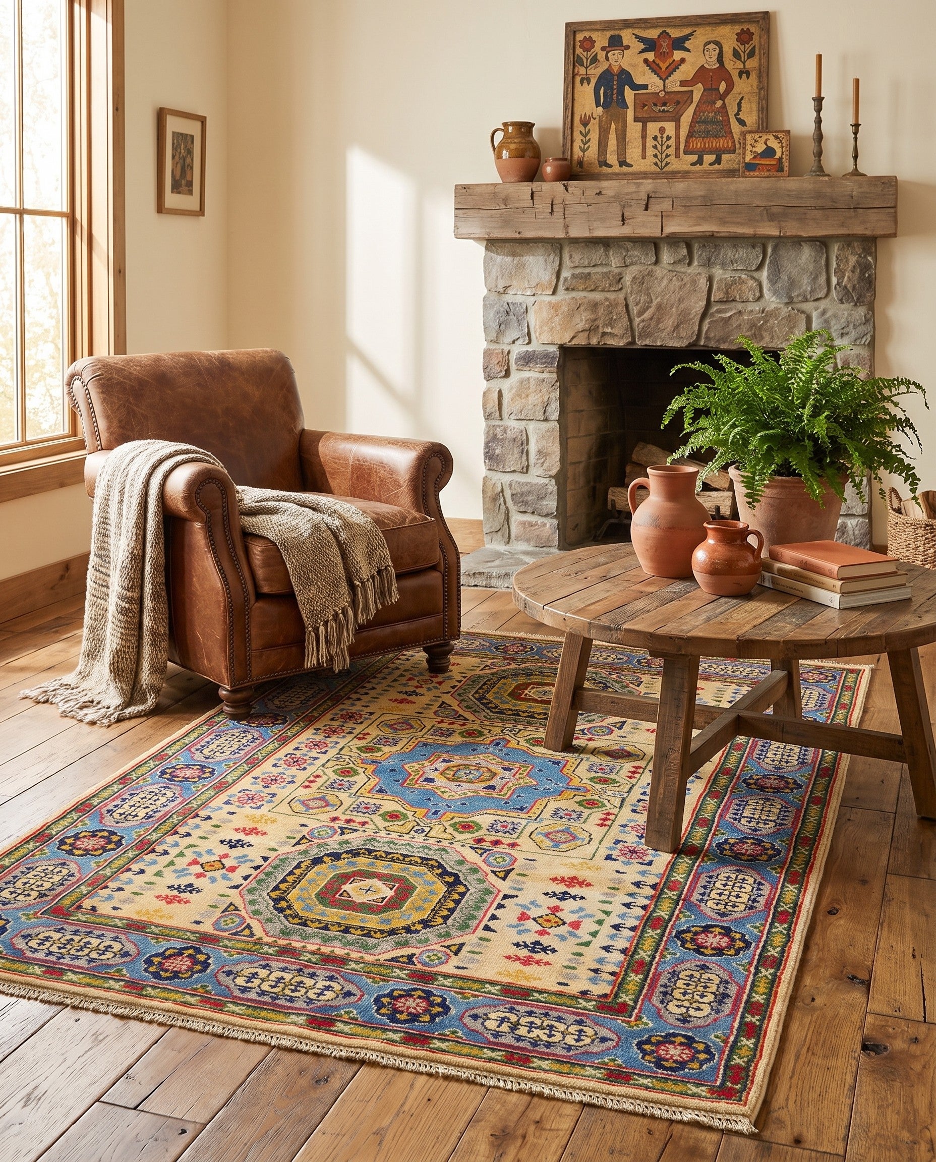 4' 1 x 5' 10 Hand Knotted Kazak Rug