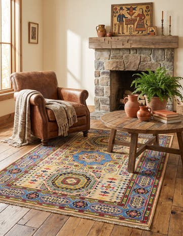 4' 1 x 5' 10 Hand Knotted Kazak Rug