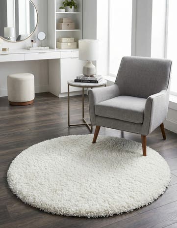 Bone Marilyn Monroe™ Shag Round Rug