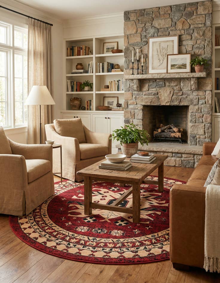 Detail image of 7' 10 x 7' 10 Heris Round Rug