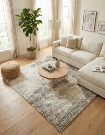 Khaki Soft Touch Shag Square Rug
