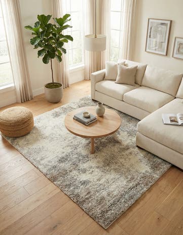 Khaki Soft Touch Shag Square Rug