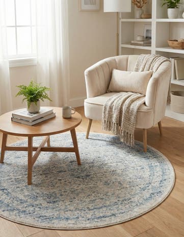Gray Noble Round Rug