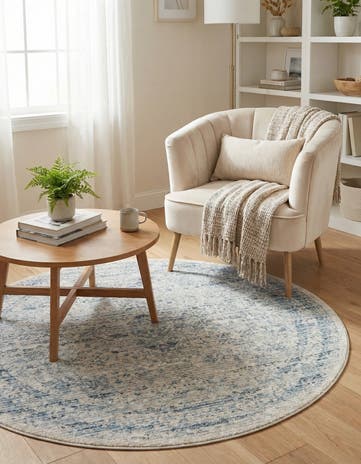 Gray Noble Round Rug