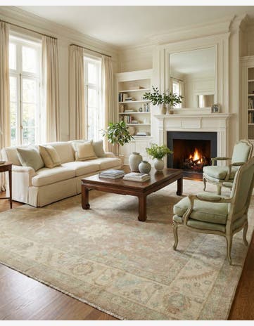 8' 8 x 12' Hand Knotted Oushak Wool Rug