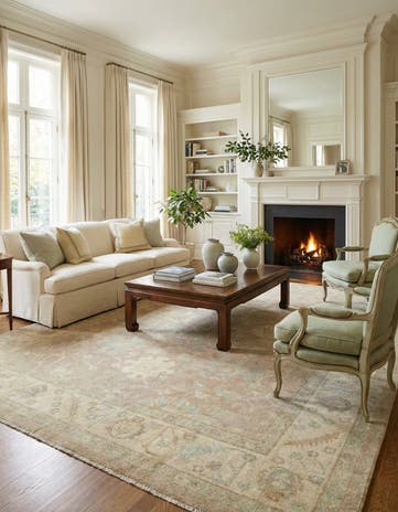 8' 8 x 12' Hand Knotted Oushak Wool Rug