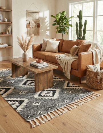 5' 1 x 8' Hand Woven Arizona Wool Rug