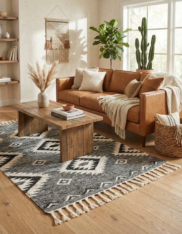 5' 1 x 8' Hand Woven Arizona Wool Rug