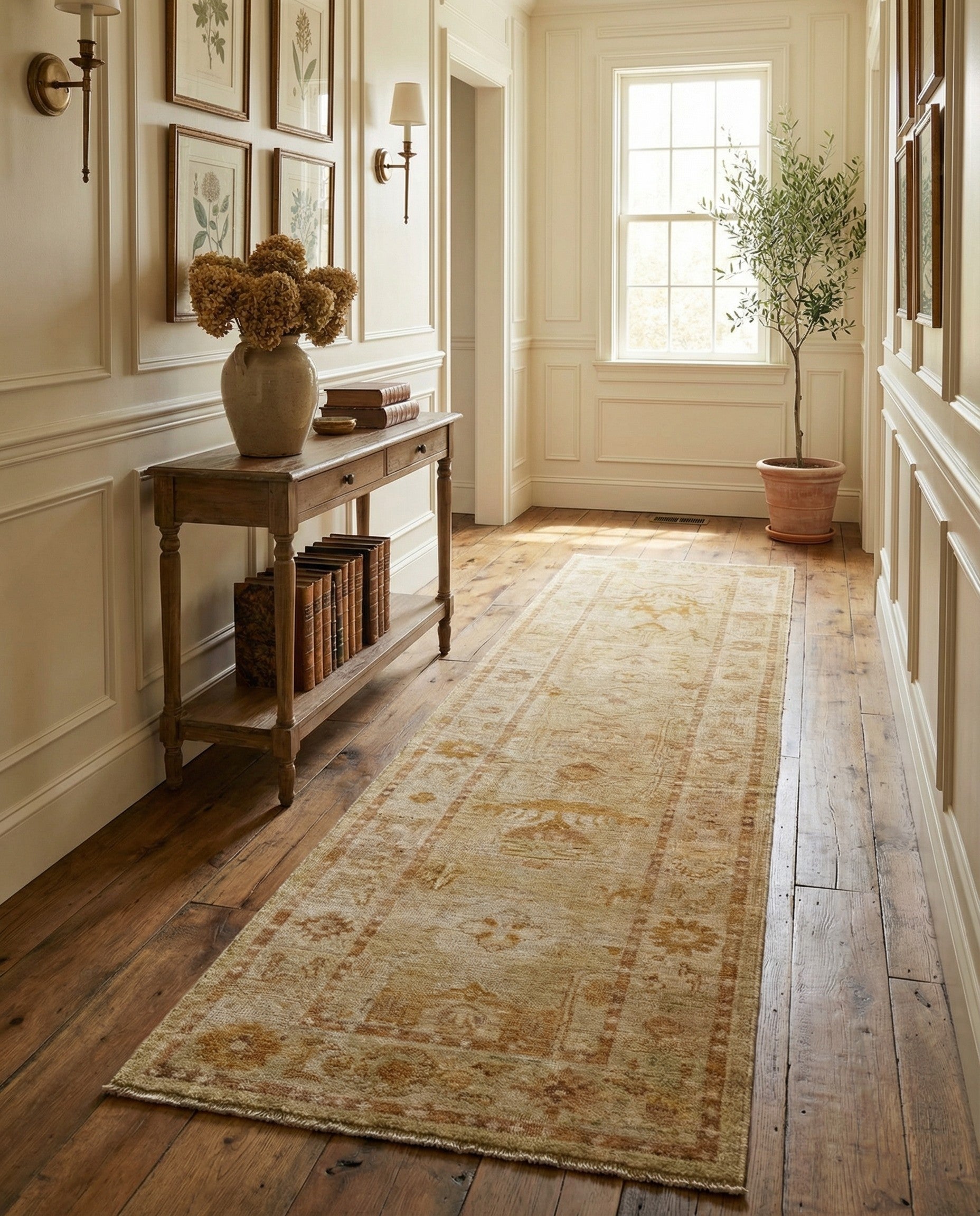 2' 9 x 9' 10 Hand Knotted Oushak Wool Runner Rug