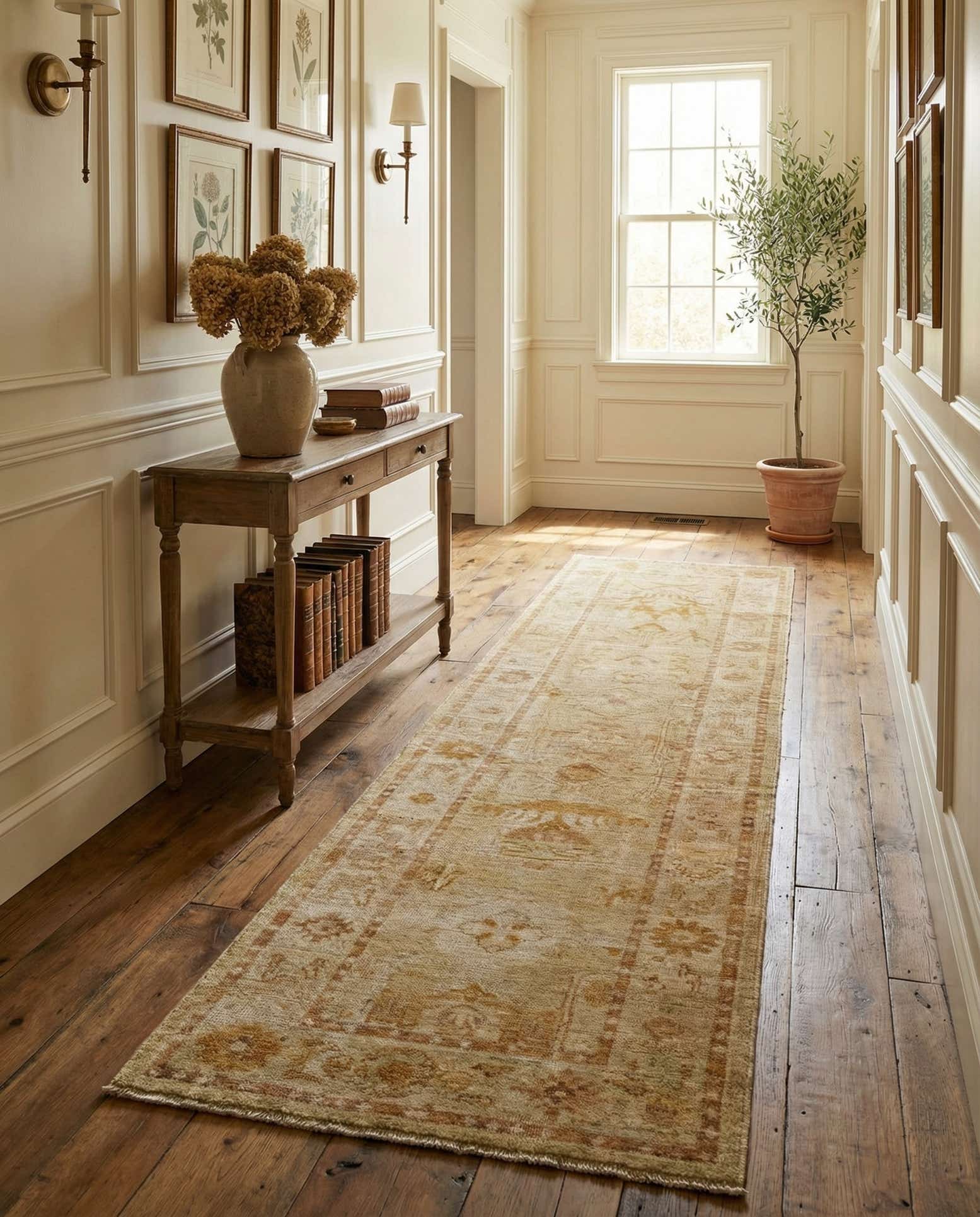 2' 9 x 9' 10 Hand Knotted Oushak Wool Runner Rug