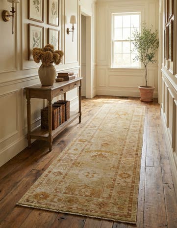 2' 9 x 9' 10 Hand Knotted Oushak Wool Runner Rug