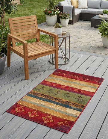 3' 3 x 5' 3 Easy-Clean Modern Indoor / Outdoor Rug