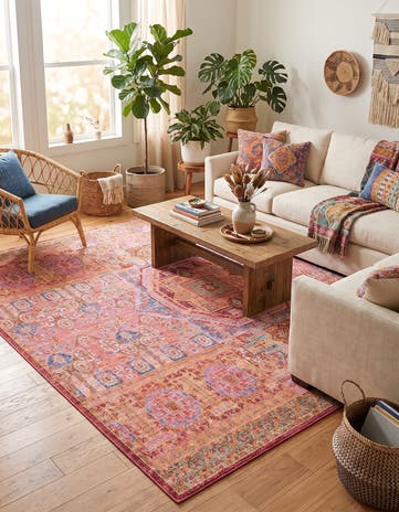 Peach Alexis Square Rug