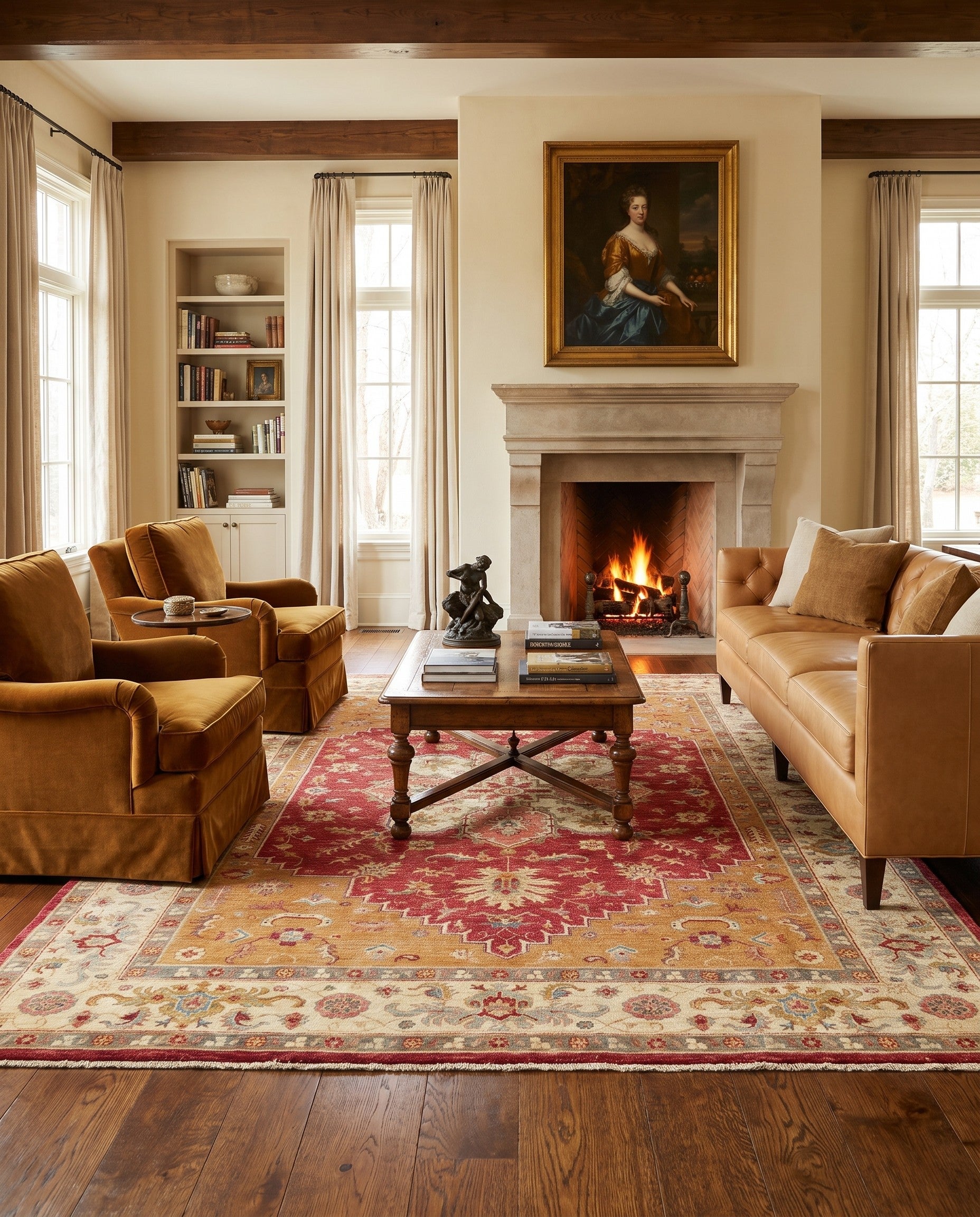 6' 11 x 9' 2 Hand Knotted Ziegler Rug
