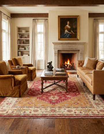 6' 11 x 9' 2 Hand Knotted Ziegler Rug