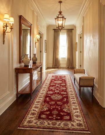 2' 9 x 8' 8 Hand Knotted Peshawar Ziegler Runner Rug