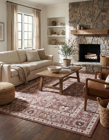 Dusty Rose Eco Traditional Rug