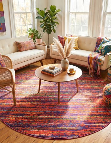 Washable Hyacinth Round Rug