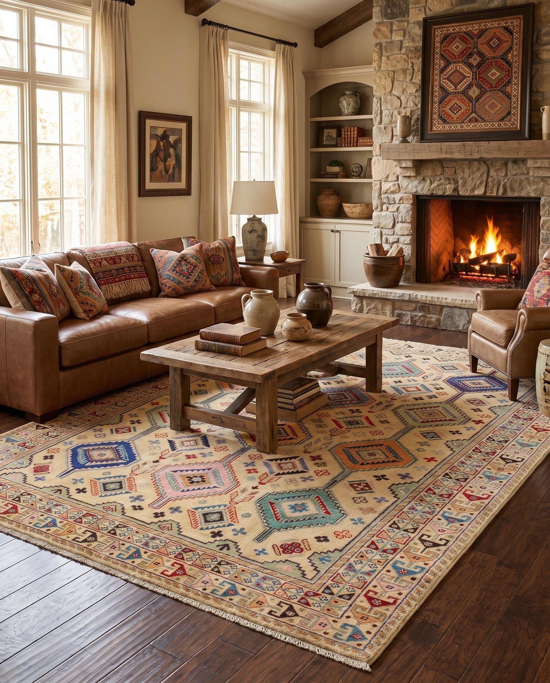 6' 6 x 9' 1 Hand Knotted Kazak Rug
