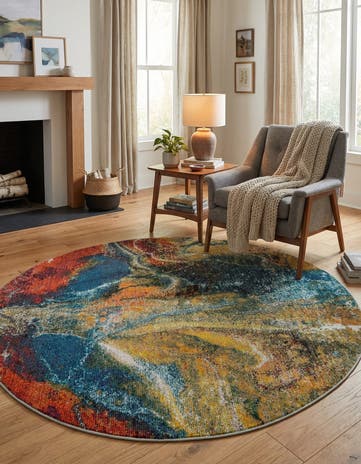 Washable Haerfest Round Rug