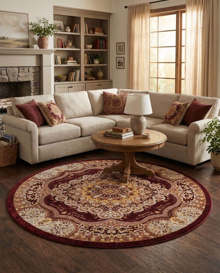240cm x 240cm Kamala Washable Rond Vloerkleed