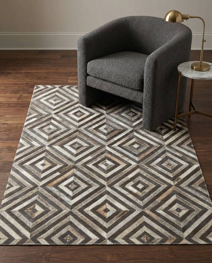 Detail image of 3' 10 x 5' 5 Cowhide Leather Rug