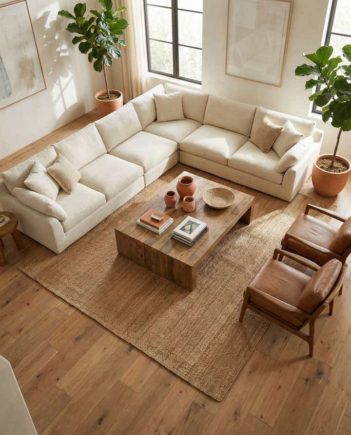 10' x 10' Hand Woven Chunky Jute Square Rug