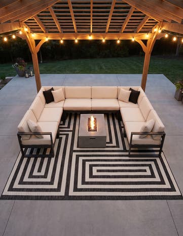 12' x 12' Easy-Clean Modern Indoor / Outdoor Square Rug