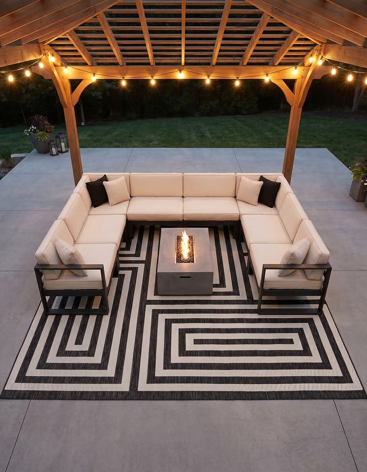 12' x 12' Easy-Clean Modern Indoor / Outdoor...