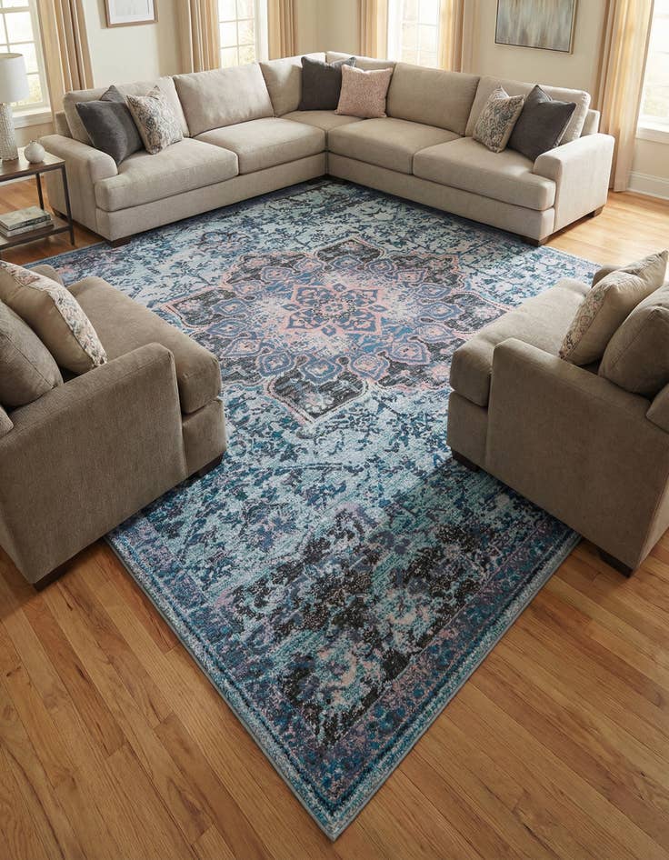 Detail image of 10' 6 x 10' 6  Washable Renaissance Square Rug